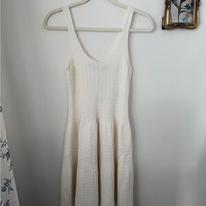 Ralph Lauren Cream Textured Midi Dress